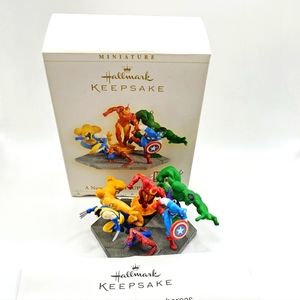 Marvel Super Heroes Hallmark Keepsake Ornament 2006 Spiderman Hulk Ironman